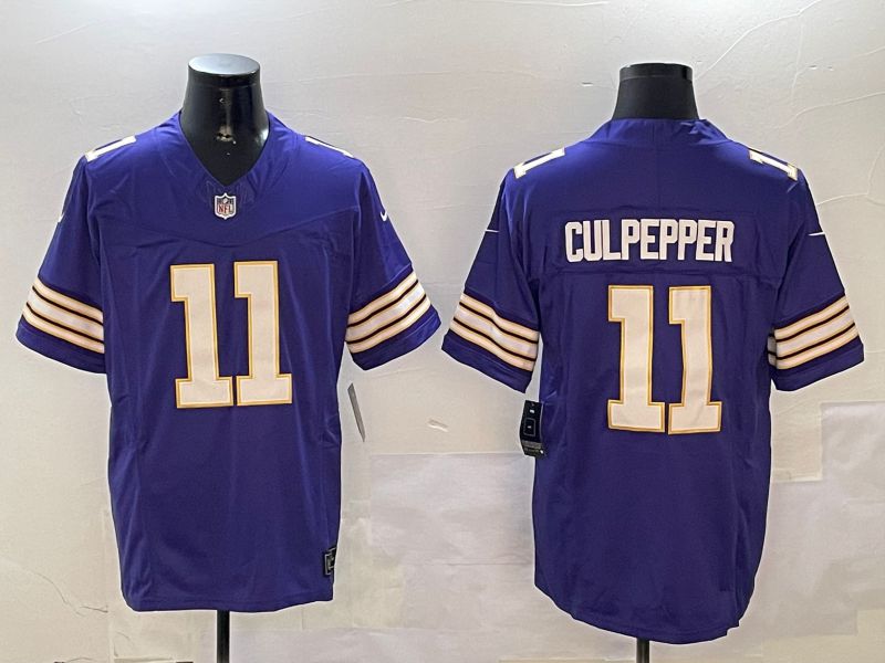 Men Minnesota Vikings 11 Culpepper Purple Throwback Three generation 2024 Nike Limited NFL Jersey style 3